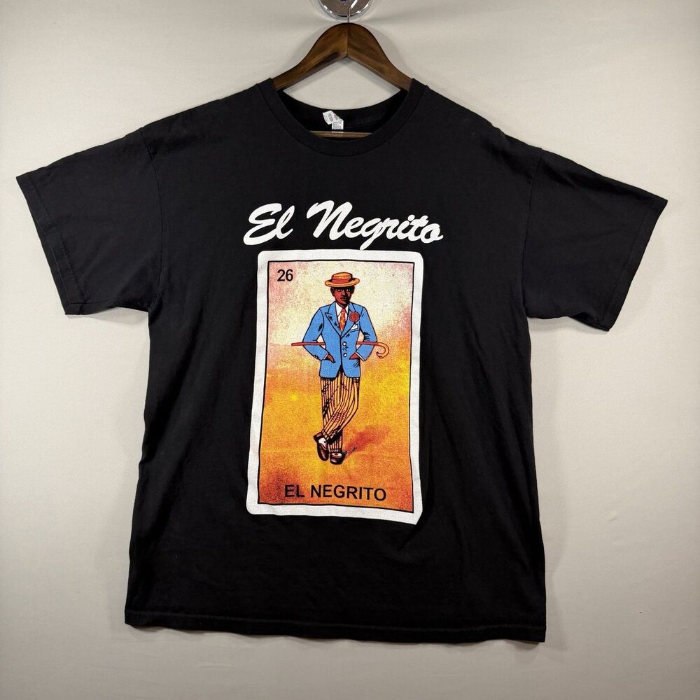 All Style Apparel Unisex #26 Mexican BINGO LOTERIA CARD “El Negrito” T-SHIRT XL